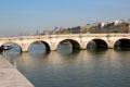 Pont Neuf north section over Seine on west end of Île de la Cité. Paris, France.
