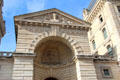 Entry arch of Paris city barracks attached to Cour de Cassation. Paris, France.