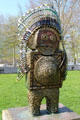 American Native statue from Children of the World sculpture series by Rachid Khimoune in Parc Bercy. Paris, France.