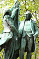 Monument to Lafayette & Washington shaking hands at United States Place. Paris, France.