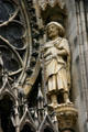 Statue of St James on Cathedral. Reims, France.