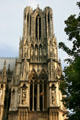 Detail of towers of Cathedral. Reims, France.