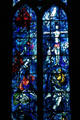 Stained glass of Abraham's life & line of decent to Christ by Marc Chagall in Cathedral. Reims, France.