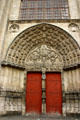 Gothic portal of St. Stephen's Cathedral. Sens, France