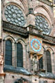 Clock & rose windows of south side of Cathedral. Strasbourg, France.