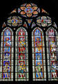 Stained glass portraits of kings & knights in Cathedral. Strasbourg, France.
