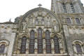 Gothic gable of Basilique Ste-Madeleine. Vézelay, France.