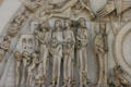 Details of facade tympanum of Basilique Ste-Madeleine last judgment innocents passing into heaven. Vézelay, France.