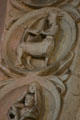 Narthex tympanum detail of Zodiac archer at Basilique Ste-Madeleine. Vézelay, France.