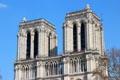 Towers of Notre Dame Cathedral. Paris, France.