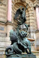 Winged dragon by Henri Alfred Jacquemart in front of St-Michel Fountain. Paris, France.