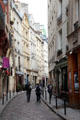 Narrow streets of Latin Quarter. Paris, France.