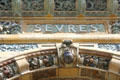 Detail of Art Nouveau name & scarab beetle on Sevres Arch at St-Germain-des-Prés. Paris, France.