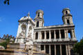 St-Sulpice fountain before two unmatched towers of St-Sulpice church. Paris, France
