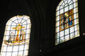 Stained glass windows at St-Sulpice church. Paris, France.