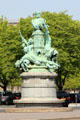 Monument to Francis Garnier French naval officer who explored Mekong River in Southeast Asia on Av. de l'Observatoire. Paris, France.