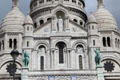Neo-Romanesque arches on facade of Basilica of Sacred Heart on Montmartre. Paris, France.