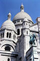 King Saint Louis statue on Basilica of Sacred Heart on Montmartre. Paris, France.