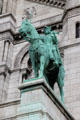 Saint Joan of Arc statue on Basilica of Sacred Heart on Montmartre. Paris, France.
