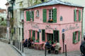 La Maison Rose quaint restaurant building at Montmartre. Paris, France