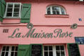 La Maison Rose restaurant sign at Montmartre. Paris, France.
