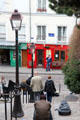 Stairway street in hilly neighborhood of Montmartre. Paris, France.