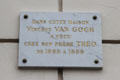 Plaque on building in which Vincent Van Gogh lived with his brother Theo on Montmartre. Paris, France.