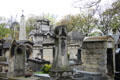 Tombs at Montmartre Cemetery. Paris, France.