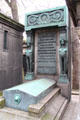 Tomb in Egyptian Revival style at Montmartre Cemetery. Paris, France.