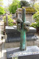 Tomb in shape of cactus at Montmartre Cemetery. Paris, France.