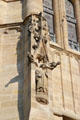 Gargoyles & saint on Tour St Jacques. Paris, France.