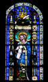 St. Luke Evangelist stained glass at St Eustache Les Halles. Paris, France.