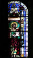 St. Mathew Evangelist stained glass at St Eustache Les Halles. Paris, France.
