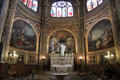 Chapel of the Virgin with frescos by Thomas Couture at St Eustache Les Halles. Paris, France.