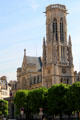Gothic clock tower of Saint-Germain-l'Auxerrois. Paris, France.