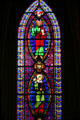 Details of apse stained glass windows by Étienne Thevenot? at Saint-Germain-l'Auxerrois. Paris, France.