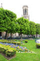 Flower garden at Saint-Germain-l'Auxerrois. Paris, France.