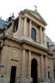Baroque entrance facade of Temple protestant de l'Oratoire du Louvre. Paris, France.