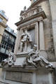 Huguenot admiral Gaspard de Coligny monument at Temple protestant de l'Oratoire du Louvre. Paris, France.