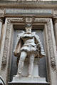 Huguenot admiral Gaspard de Coligny monument at Temple protestant de l'Oratoire du Louvre. Paris, France.