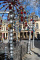 Murano glass balls of Kiosque des noctambules at Place Colette Metro entrance in front of Comedie Français theater. Paris, France.