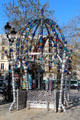 Details of Murano glass of Kiosque des noctambules at Place Colette Metro entrance. Paris, France