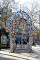 Colors of Murano glass of Kiosque des noctambules at Place Colette Metro entrance. Paris, France.