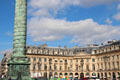 Place Vendome buildings form octagonal square around column. Paris, France.