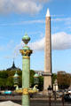 Lamp post & Obelisk at Place de la Concorde. Paris, France.
