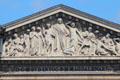 Last Judgment pediment of Église de la Madeleine. Paris, France.