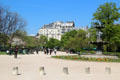 Jardins des Champs Elysees with fountain. Paris, France.