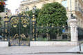 Elaborate fence at eastern end of Champs Elysees. Paris, France.
