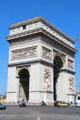 Oblique view of Arc du Triomphe. Paris, France.