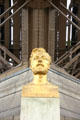 Bust of Gustave Eiffel at base of Eiffel Tower. Paris, France.